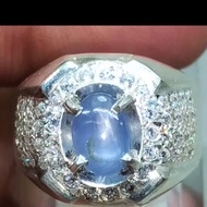 Batu Cincin Blue Star Safir Ceylon Asli READY GAN