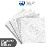 TERBARU Paus Biru - TERMURAH Wallpaper 3D Foam Motif Batik Wallsticker