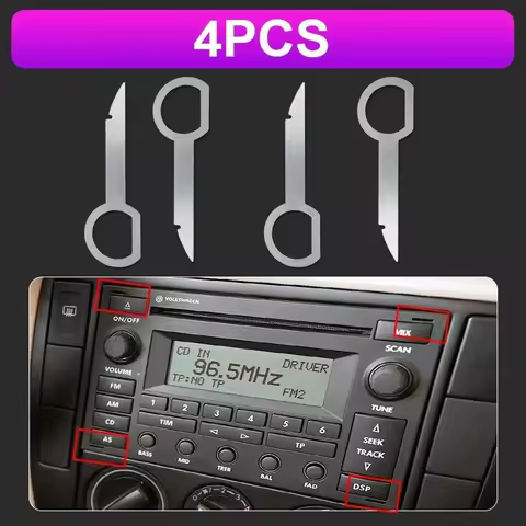 4/8/12/16/20/24pcs Auto Stereo Removal Keys Metal Iron Car Audio CD Player Release Tool Kit Extracti