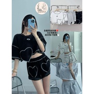 < zanna > 2393 (R) F5-1 Yunduo Cotton Super Beautiful💖 Heart Piping Short Suit Women Other Suits Sho