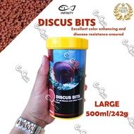 INFINITY Discus BITS (500ml LARGE) for ALL Discus Fish Food and All Tropical Fish Foods (ff) EXP. 20