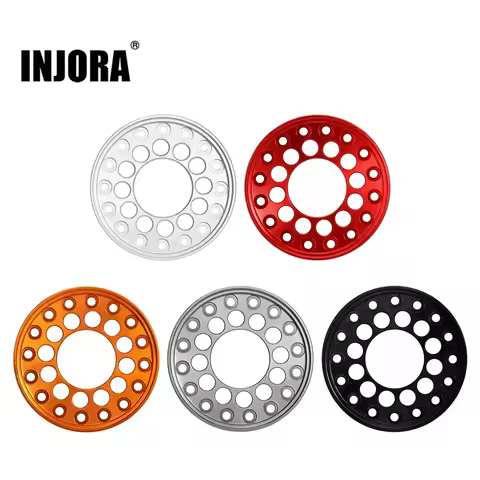 INJORA 4PCS CNC Aluminum Outer Beadlock Ring for 1.0" Wheel Rims 1/24 RC Crawler Car Axial SCX24 AX2