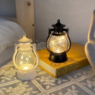 Retro Night Light Bedroom Bedside Light Creative Night Lamp Oil Lamp Shape Festival Decor