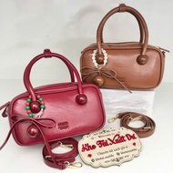 [STANDARD BRAND] Women's bag with 1 ball handle + thick leather crossbody strap with full color acce