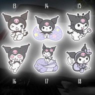 Kuromi Reflective Sticker Car Stickers, TooYoo BK01039 Helmet Stickers