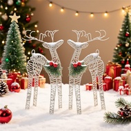 Christmas Reindeer Figurine Glittering Xmas Holiday Party Supply Yard Ornaments Suitable for Mantel 