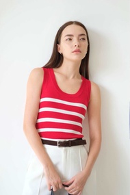 GREYSCALE T96 - Stripe knit tank top (3 colors) *ทรงหลวม-ผ้าบางนุ่ม-ยืดได้เยอะมาก* มีไซส์XS มาเพิ่มค