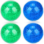 Sumind 4 Pcs 3D Puzzle Maze Ball Magic Brain Teasers Games Memory Sequential Maze Cube Ball Sphere E
