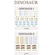 Sticker Nama Kalis Air UV DFT Tema Dinosour Custom Nama Label Budak Sekolah