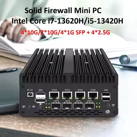 10G SFP soft Router 13th Gen Intel Core i7-13620H i5-12450H 4x2.5G Lan 2*DDR5 Firewall Mini PC 5G SI