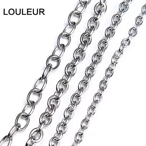 5yards/lot 3 4 5 6 mm Stainless Steel O Link Chain Bulk Women Men's Chain Necklace Bulk Link Chains 