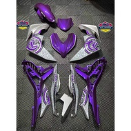 🇻🇳COVERSET EXCITER Y16ZR V1 V2 BATIK PURPLE YAMAHA Y16V2 COVERSET SIAP TANAM STRIPE TANAM BATIK UNGU