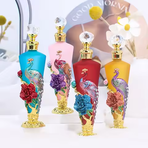2PCS Essential Oil Perfume Bottles Portable Decorative Empty Dispenser Refillable Travel Containers 