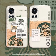 Case OPPO Reno10 Pro Reno 10 Reno10 Pro+ 5G Fashion Stylish Coffee Star Bucks Pattern Transparent Si