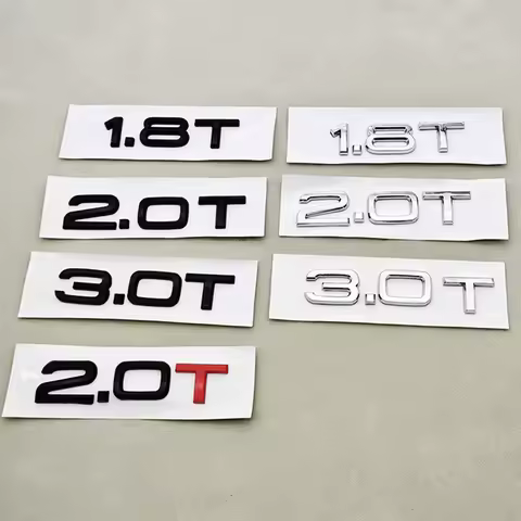 3D ABS Letters Car Sticker Rear Trunk Badge Logo 1.8T 2.0T 3.0T Emblem For Audi A3 A4 A5 A6 A7 A8 Q2