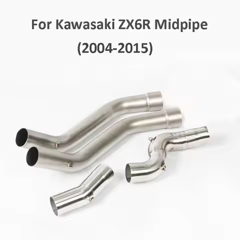 Motorcycle ZX6R ZX636 Exhaust Connect Section Pipe Middle Link Tube Slip on for Kawasaki ZX6R ZX636