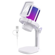 เครื่อง USB คอนเดนเซอร์ RGB สำหรับคอมพิวเตอร์ DM20ไมโครโฟนเกมมีไม่มีเสียงรบกวน