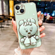 Casing iPhone 13 iPhone 13 Pro iPhone 13 Pro Max Plating Silicone Tpu Soft Shell 3D Cute Cartoon Holder Phone Case