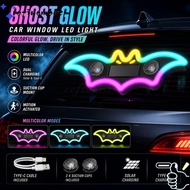 REFINEMENT LED Ghost Light, Type-C Charging Bat Shaped Car Ambient Light,  Multicolor LED Light Sens