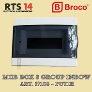 MCB BOX BROCO 8 GROUP INBOW TRANSPARAN ART. 17108-50 / KOTAK PANEL LISTRIK 8 SLOT TANAM TRANSPARAN B