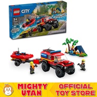 [Original] LEGO City 60412 4x4 Fire Engine with Rescue Boat Toys for Kids