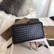 ♞Bv Woven Wallet Long Full Leather Zipper Clutch Large Capacity Women's Bag
