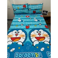 GIANT DORAEMON (Fully Garterized Bedsheet with 2 Pillowcase) 100% Premium Canadian Cotton