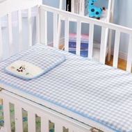 全城熱賣 - 透氣床墊 涼席,寵物/嬰兒/兒童,冰絲床席，床墊【冰絲床席+繡花凉枕*藍色方格】120*60cm#H099033773