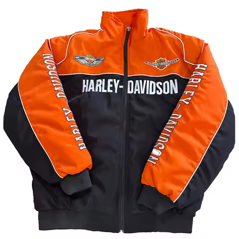 Harley Davidson Man Racing Jacket Autumn Winter Embroidery Thick Coat Outdoor Keep Warm Lady Motorcy