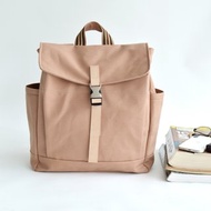 防潑水筆電後背包 日本富士金梅帆布大容量旅行背包 玫瑰金色-108