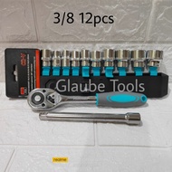 Gt Socket Wrench 3/8 12Pcs Socket Wrench Set 3/8 Socket Wrench
