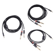 [pyygiqtku] Breakout Cable 3.5mm 1/8 TRS to Dual 6.35mm 1/4 TS Premium Y Splitter Cable for CD Playe