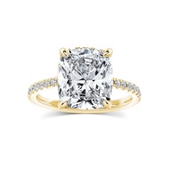 4CT Cushion Cut Promise Ring for Women,White/Yellow Stone Ring,925 Sterling Silver 18K Yellow/White/
