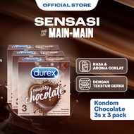 Durex Chocolate Kondom Gerigi Kondon Pria Rasa Cokelat Bergerigi 3s (3 pcs) - Condom Textured