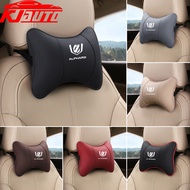 2pcs Car Neck Pillows Car Headrest Cushion Auto Leather Silk Cotton Headrest Interior For Toyota Alp