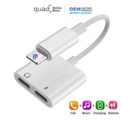 2 in 1 Splitter Adapter Phone L Port to L + 3.5mm for Charging & Listening to Music