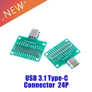 USB 3.1 Cable Test Board 24PIN Type-C Type C Female Plug Jack to DIP Adapter Connector Welded PCB Converter Pin BoardWires Leads Adapters