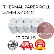 [READY STOCK❗️] CORELESS THERMAL PAPER ROLL PAPER ROLL 57MM X 40MM 5740 57x40