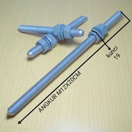 Tangkur glue m12x20cm grade 8.8 galvanized hotdip Tangkur glue Tangkur concrete m12x200 grade.8.8