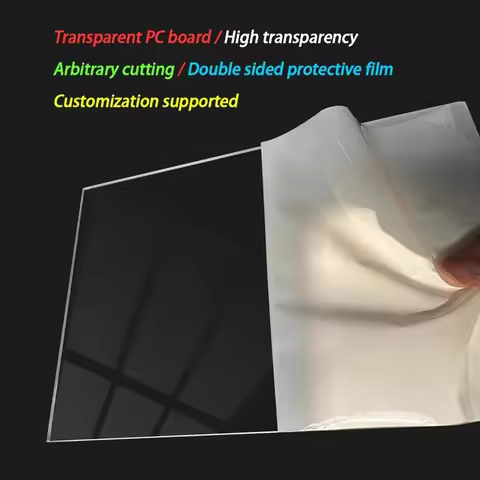 Transparent PC Plastic Sheet 1-10mm Thick Polycarbonate Endurance Board Wear Resistant Panel 100x100