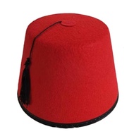 JINHE Felt Fez Cap, Round Moroccan Hat Tarboosh Fez Hat, Universal Ottoman Breathable Cosplay Turkis