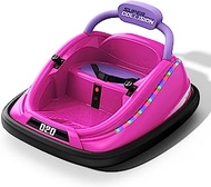 Powerwhale Bumper car, 12V Electric Kids-Bumper car Ride Toys with Remote and Music Function, Perfect Kids Gifts Baby Bumper car for toddlers Ages 1-6 for Birthday, Children's Day, and Christmas, Pink