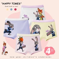 Cartoon Zootopia Judy Girls Underwear Cotton Boxers Children Boxer Boxer Boxer Boxer Boxer Boxer Box