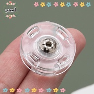 YEWW 10Pcs Fastener, Round Acrylic Snap Button, Transparent Invisible DIY Snap Fastener