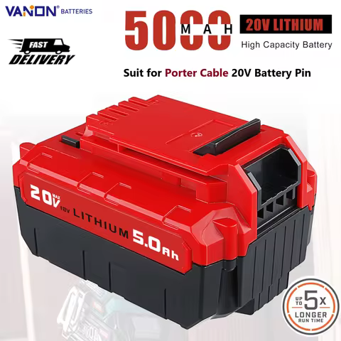 VANON 1Pack 5.0Ah Replace for Porter Cable PCC685L PCC620LB PCC640 PCC670B PCC680L PCC682L PCC710B 2