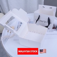 🇲🇾Malaysia Stocks 6/8Inch Plain White Window Cake Box With Inner Tray 6-8寸全白蛋糕盒加地盘