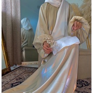 Hanna Abaya Bishop Sleeve Stand Collar and Back Tie
