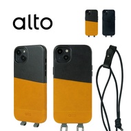 alto iPhone 14 Plus Anello掛繩皮革手機殼/ 棕+黑