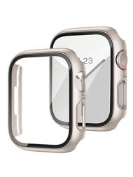 適用於apple Watch 9保護殼s8 Apple Watch保護殼iwatches9保護殼膜集成8個保護殼,超高清金屬49mm鋁合金se防爆全覆蓋鋼化膜45