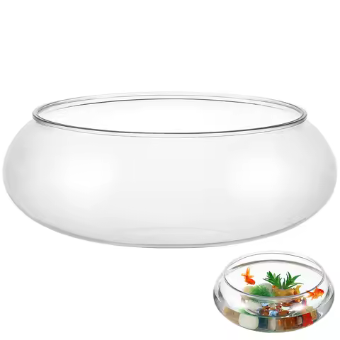 Flower Glass Vase Bowl Wide Mouth Round Vase Terrarium Succulent Planter Hydroponic Planter Floral F